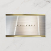 Geborsteld zilver en goud minimalistisch visitekaartje (Voorkant)