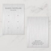 Geborsteld zilver Luxe Sieraden 3 Oorbel display Visitekaartje (Voorkant / Achterkant)