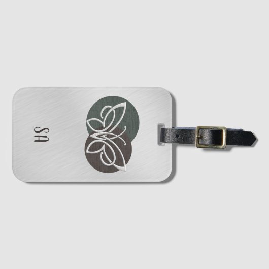 Geborsteld Zilver Luxe Vlinder Bagagelabel (Voorkant (horizontaal))