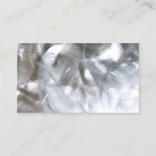 geborsteld zilver metalen constructie visitekaartje (Achterkant)