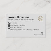 Geborsteld Zilver Metallic Elegante Notaris Publie Visitekaartje (Achterkant)