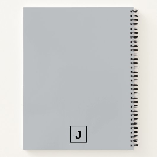 Geborsteld Zilver Retro Krachtig Serif Bureaunaamb Notitieboek (Achterkant)