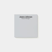 Geborsteld Zilver Retro Vet Serif Bureaunaamplaat Post-it® Notes (Voorkant)