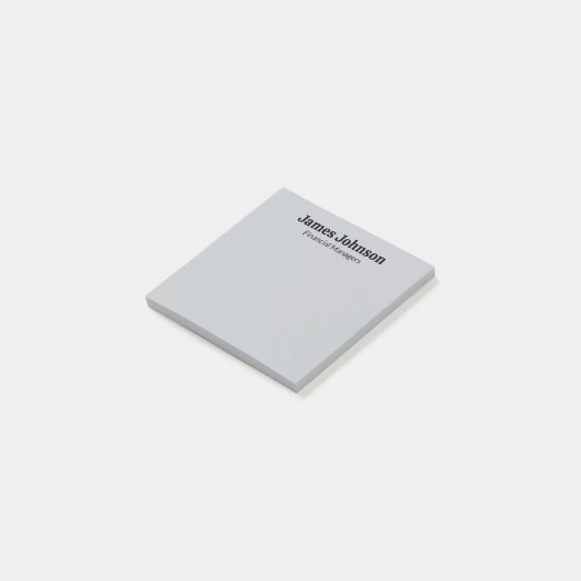 Geborsteld Zilver Retro Vet Serif Bureaunaamplaat Post-it® Notes (Schuin)