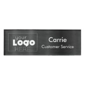 Geborsteld Zwart Gunmetal Custom Logo Personeel Na Naambadge (Voorkant)