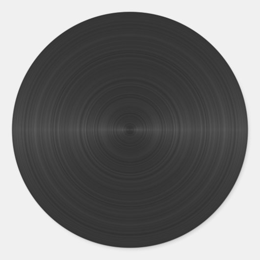 Geborsteld zwart metaal ronde sticker (Voorkant)