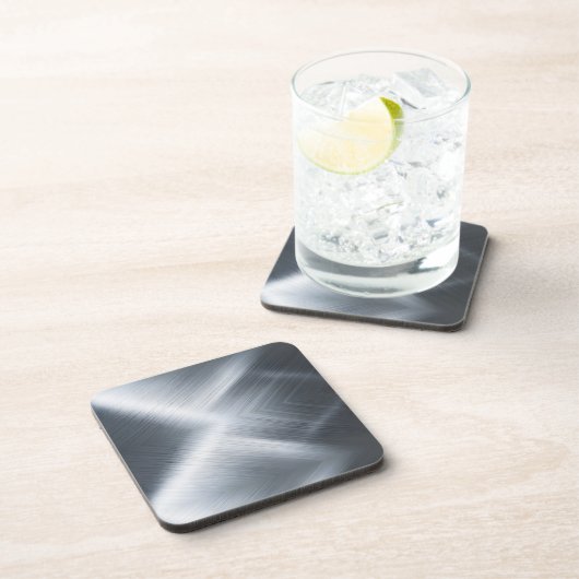 geborstelde aluminiummacrotextuur bier onderzetter (Rechterzijde)