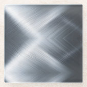 geborstelde aluminiummacrotextuur glazen onderzetter (Voorkant)