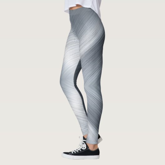 geborstelde aluminiummacrotextuur leggings (Links)