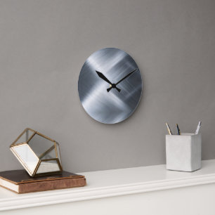 geborstelde aluminiummacrotextuur ronde klok