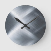 geborstelde aluminiummacrotextuur ronde klok (Voorkant)