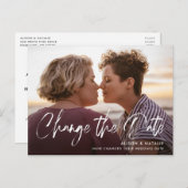 Geborstelde belettering De datum van uitstel wijzi Aankondigingskaart (Voorkant / Achterkant)