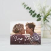 Geborstelde belettering De datum van uitstel wijzi Aankondigingskaart (Staand voorkant)