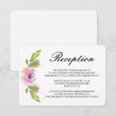 Geborstelde Bloemen | Waterverf Bruiloftsreceptie Informatiekaartje (Voorkant / Achterkant)