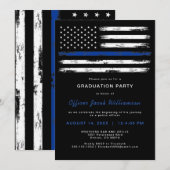 Geborstelde dunne blauwe lijn Politie afstudeerfee Kaart (Voorkant / Achterkant)