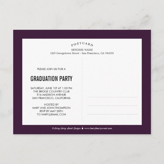 geborstelde Glimmer EDITABLE KLEUR Afstuderen Brie Uitnodiging Briefkaart (Achterkant)