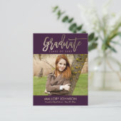 geborstelde Glimmer EDITABLE KLEUR Afstuderen Brie Uitnodiging Briefkaart (Staand voorkant)