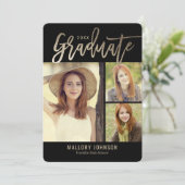 geborstelde Glimmer EDITABLE KLEUR Afstuderen Kaar Kaart (Staand voorkant)