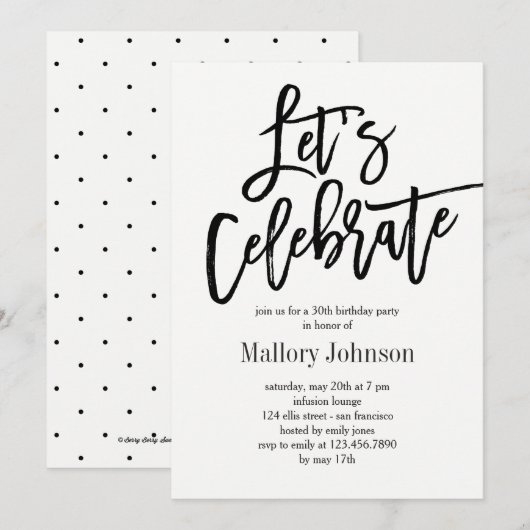 Geborstelde Glimmer Laten we de Uitnodiging van he (Voorkant / Achterkant)