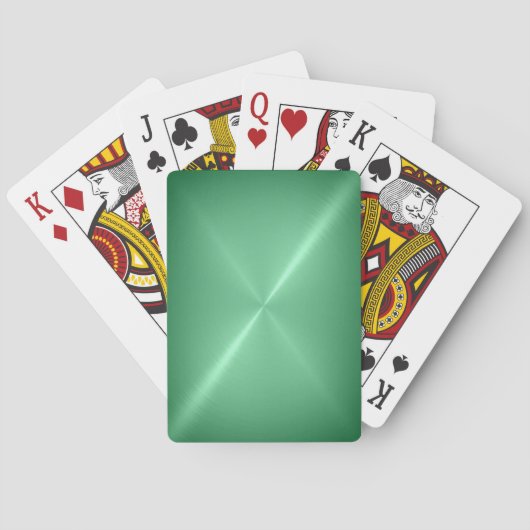 Geborstelde Groene Metalen Speelkaarten (Achterkant)