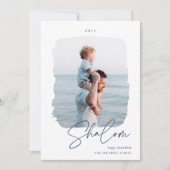 geborstelde handtekening | Hanukkah-foto Feestdagenkaart (Voorkant)