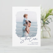 geborstelde handtekening | Hanukkah-foto Feestdagenkaart (Staand voorkant)