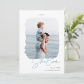 geborstelde handtekening | Hanukkah-foto Feestdagenkaart (Staand voorkant)