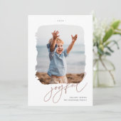geborstelde handtekening | Joyful | Foto Feestdagenkaart (Staand voorkant)