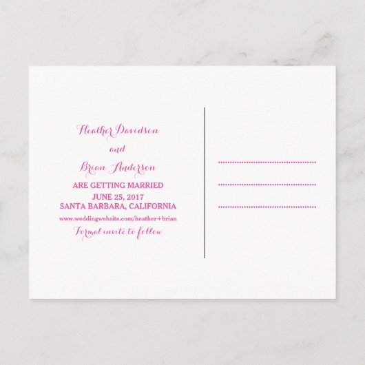 Geborstelde Hibiscus Bloemen Save the Date Briefka Aankondigingskaart (Achterkant)