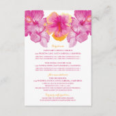Geborstelde Hibiscus Bloemen Trouwdetails Informatiekaartje (Voorkant)