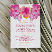 Geborstelde Hibiscus Bloemen Trouwdetails Informatiekaartje