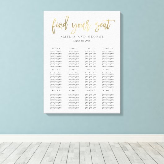 Geborstelde kalligrafie zitgrafiek Canvas Faux Gol (Insitu (Houten vloer))