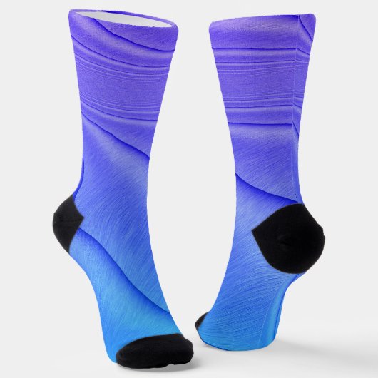 Geborstelde lavendel naar Violet Contour Design Sokken (Gebogen)