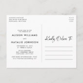 Geborstelde Lettering Liefde is Geduldig Uitstel Aankondigingskaart (Achterkant)