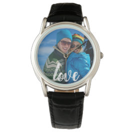 Geborstelde Liefde Typografie Gepersonaliseerd Fot Horloge