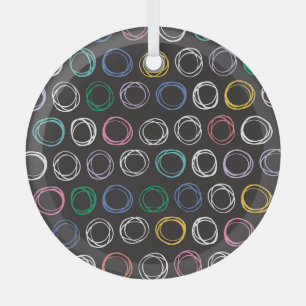 Geborstelde lijnen: Hand getrokken naadloos ontwer Glas Ornament