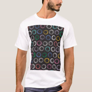 Geborstelde lijnen: Hand getrokken naadloos ontwer T-shirt