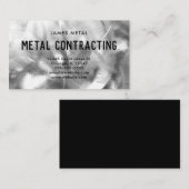 Geborstelde metaalstructuur foto visitekaartje (Voorkant / Achterkant)