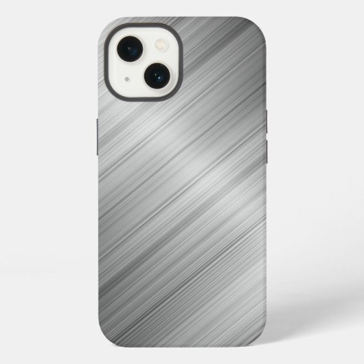 Geborstelde metaalstructuur iPhone hoesje (Achterkant)