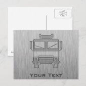 Geborstelde Metal-look Fire Truck Briefkaart (Voorkant / Achterkant)