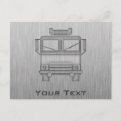 Geborstelde Metal-look Fire Truck Briefkaart (Voorkant)