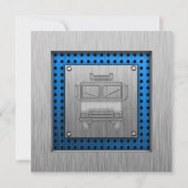 Geborstelde Metal-look Fire Truck Kaart (Achterkant)