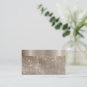 geborstelde metalen band op Glitter Bronze ID802 Visitekaartje (Staand voorkant)