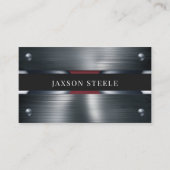 Geborstelde metalen en Bourgondische klinknagel Visitekaartje (Voorkant)