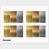 Geborstelde metalen rechthoekige sticker (Vel)