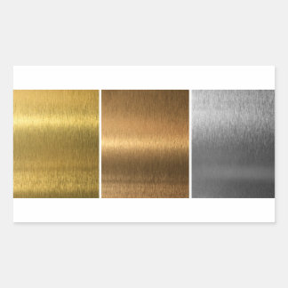 Geborstelde metalen rechthoekige sticker