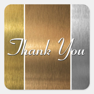 Geborstelde metalen vierkante sticker