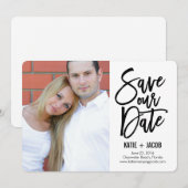 Geborstelde moderne Save The Date kaart (Voorkant / Achterkant)