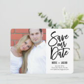 Geborstelde moderne Save The Date kaart (Staand voorkant)