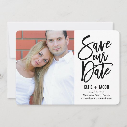 Geborstelde moderne Save The Date kaart (Voorkant)